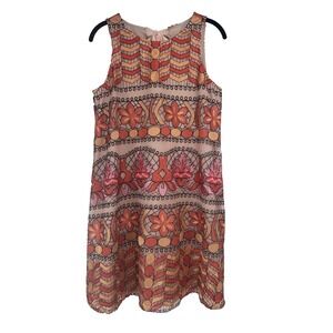 Ice Dress Size Medium Embroidered Floral Coral A-Line Derby Graduation Brunch‎